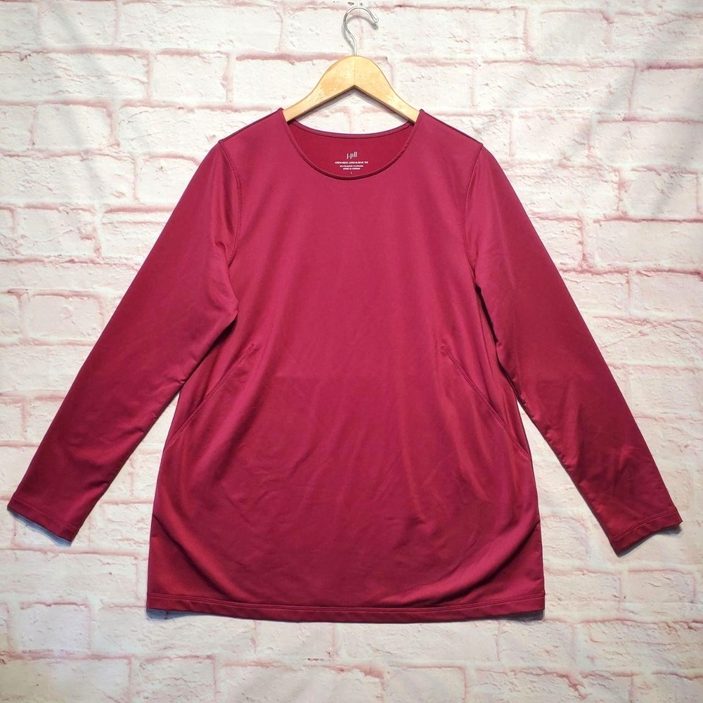 J Jill Shirt Womens Large Stretch Performance Crewneck Long Sleeve Pullover Tee